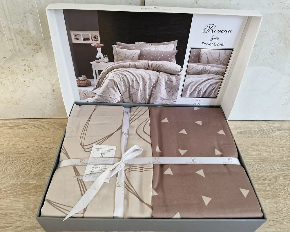 Турецька постільна білизна First Choice Cotton Satin Rovena Soil євро - фото 2