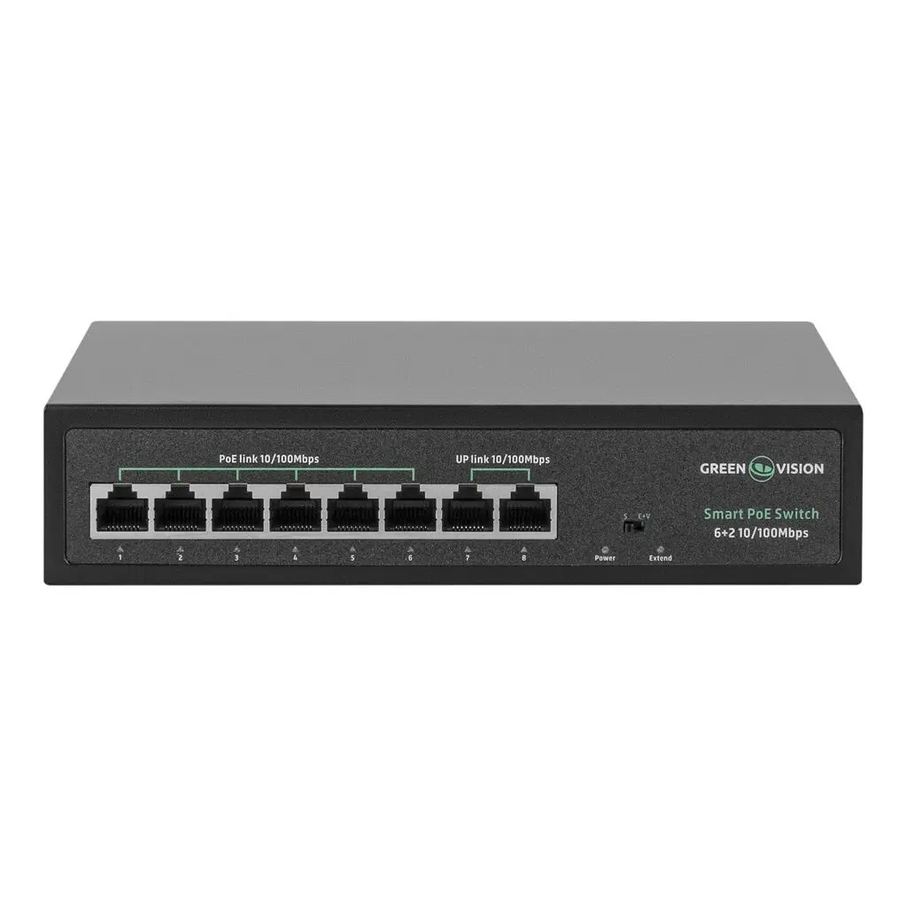 Комутатор мережевий Greenvision GV-015-D-06+2P - фото 3