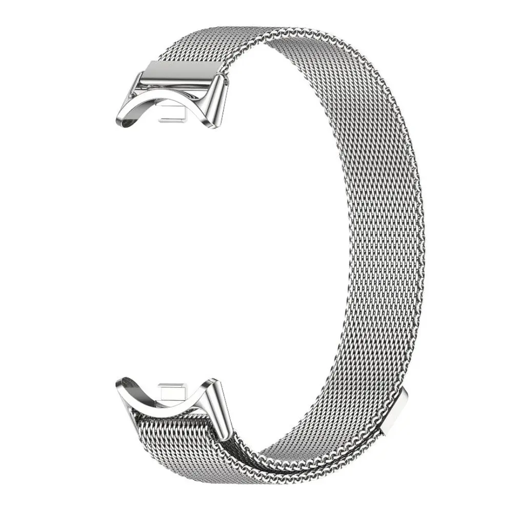 Ремешок металлический Mijobs миланское плетение для фитнес браслета Xiaomi Mi Smart Band 8 Silver - фото 3