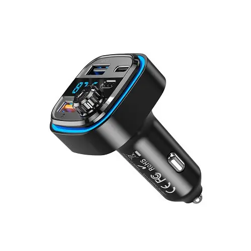 ФМ-модулятор XO BCC08 MP3 5V/3.1A Car Charger with Ambient Light Чорний - фото 4