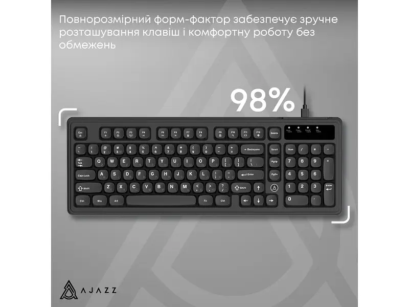 Клавіатура Ajazz AF98 Black USB-C Black (AF98-B) - фото 7