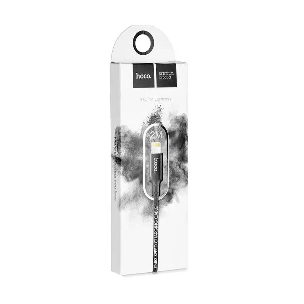 Кабель Hoco X14 Times speed Lightning charging cable L-2 м Чорний - фото 2