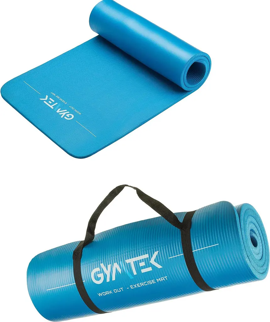 Килимок (мат) для фітнесу та йоги Gymtek NBR 1,5см голубий - фото 12