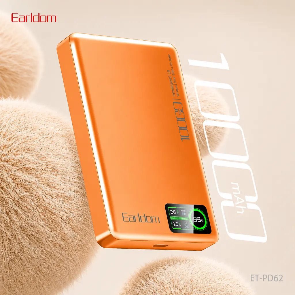 Power Bank 10000 mAh Earldom ET-PD62 MagSafe 20W PD Cosmic Orange - фото 6