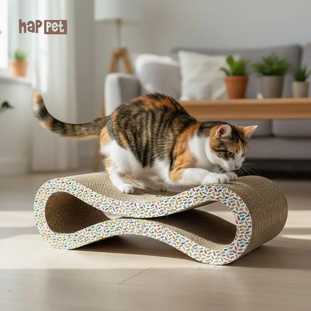 Happet Картонна кігтеточка "KAMARI"+Котяча м'ята, 40x16x23 см (DK11) - фото 3