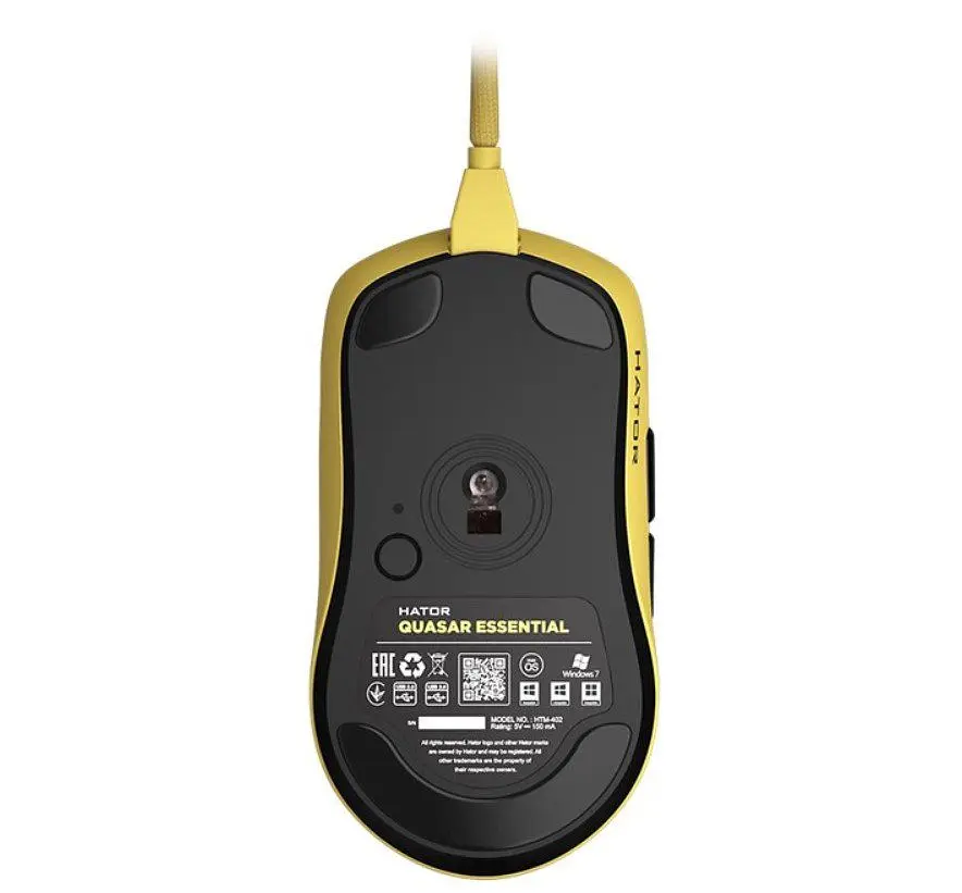 Ігрова миша Hator Quasar Essential ESports Gaming 6200 DPI 30G Yellow - фото 5