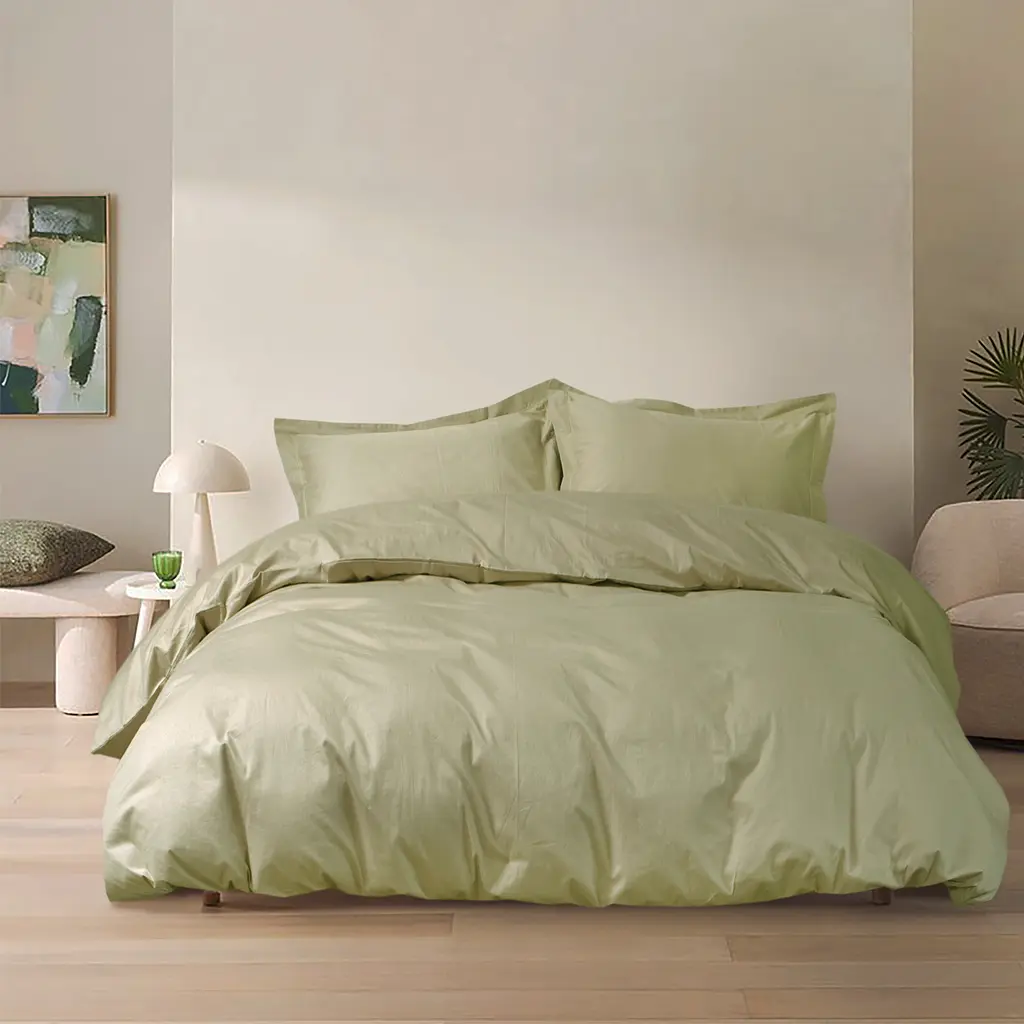 Постельное белье сатин Lotus Home - Dakota Modern оливковый евро - фото 3