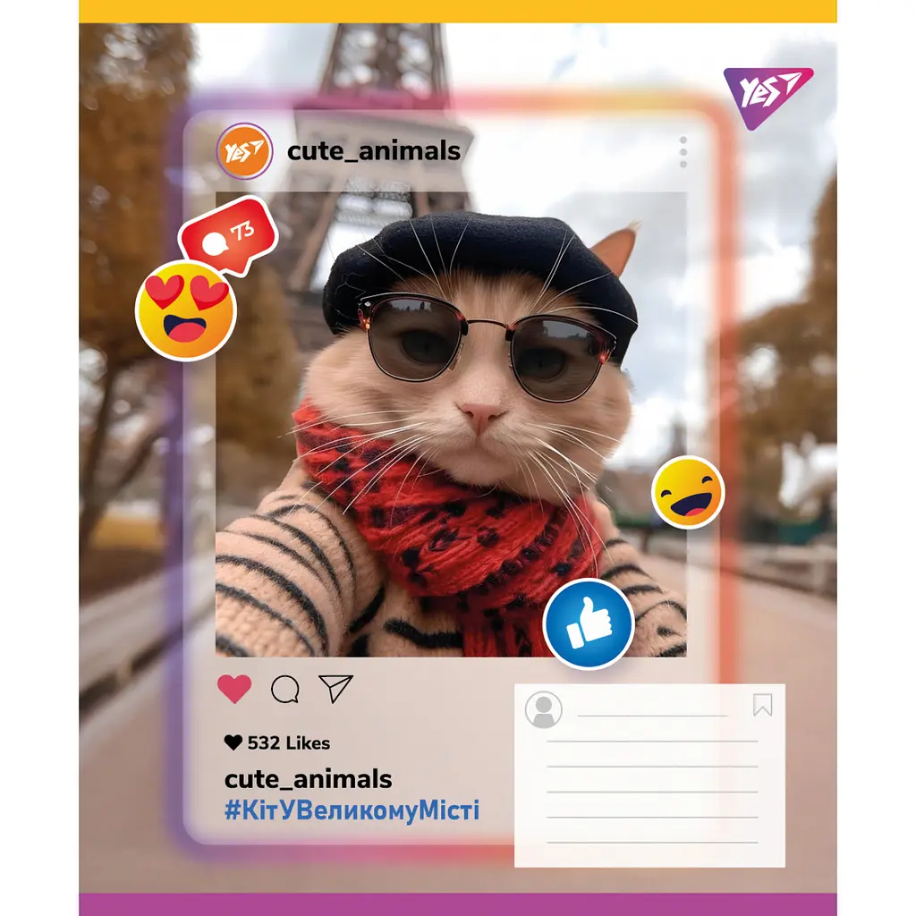 Набір зошитів Yes Cute animals А5 18 аркушів у лінію 25 шт. (767728) - фото 4