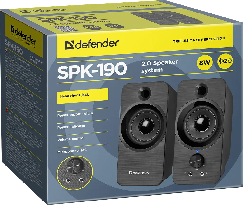 Акустика Defender 2.0 SPK 190 USB 8W Black (65190) (6514099) - фото 2