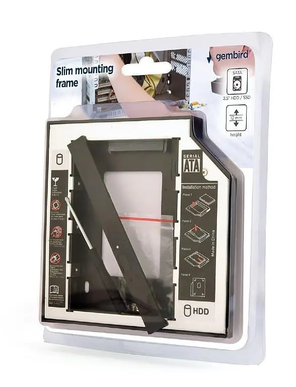 Зовнішня кишеня Gembird HDD 2,5" для ноутбука у відсік CD-ROM MF-95-02 (12.5 мм) (MF-95-02) - фото 6