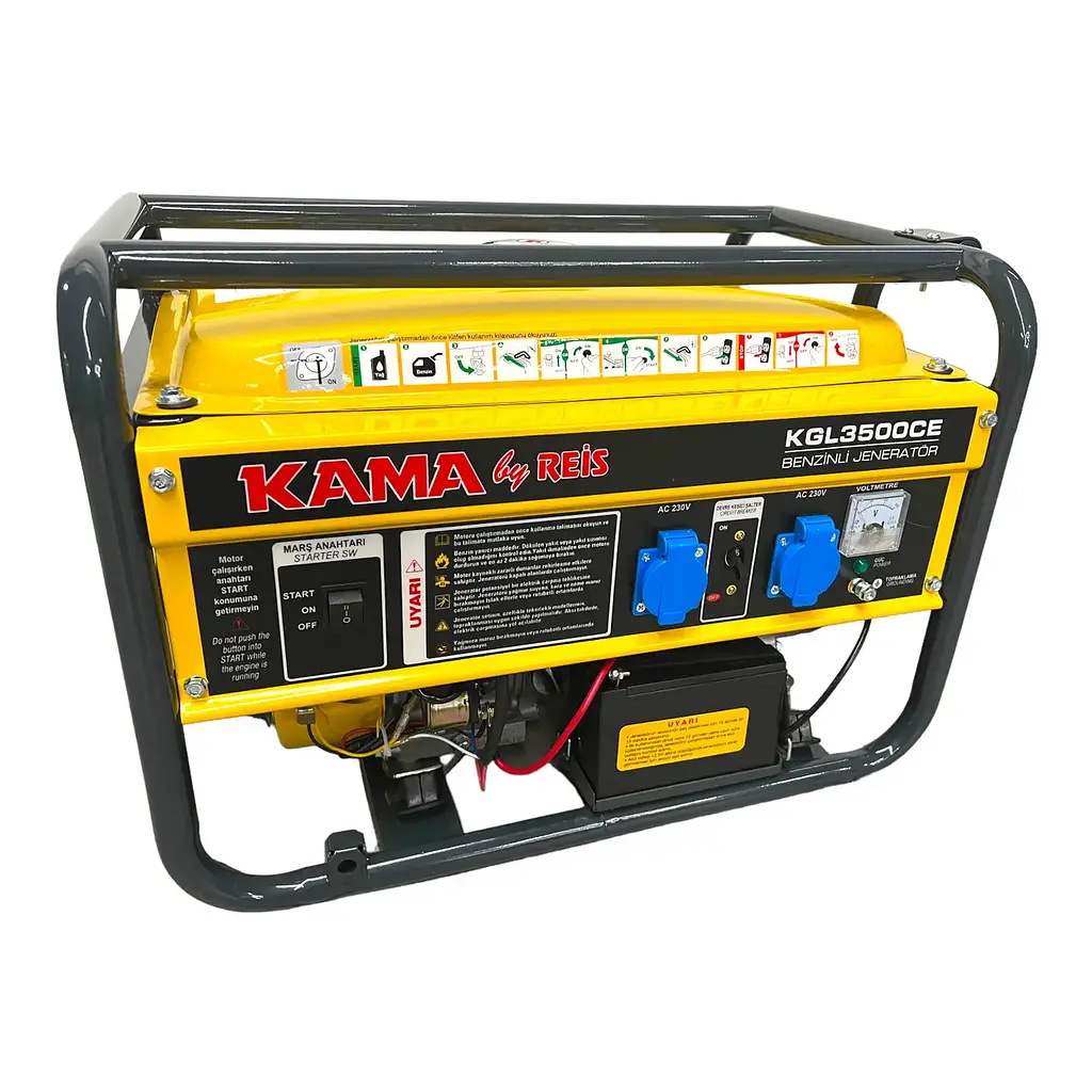 Бензиновий електрогенератор Kama KGL3500CE з електростартером 2.8кВт - фото 3