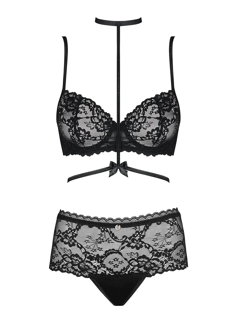 Комплект білизни Obsessive Raquelia L/XL чорний - фото 5
