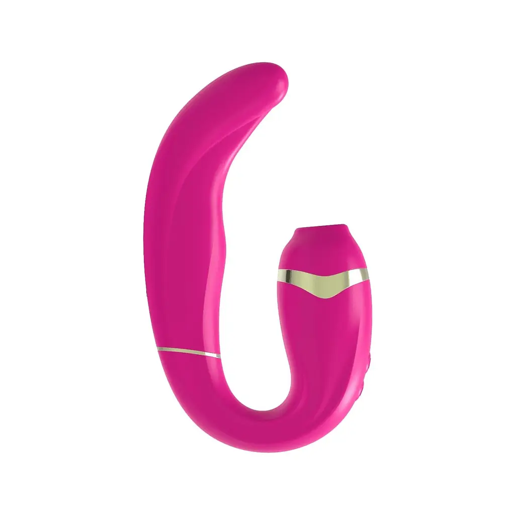 Вібратор Adrien Lastic My G із вакуумною стимуляцією клітора, 16х3.5 см рожевий - фото 3