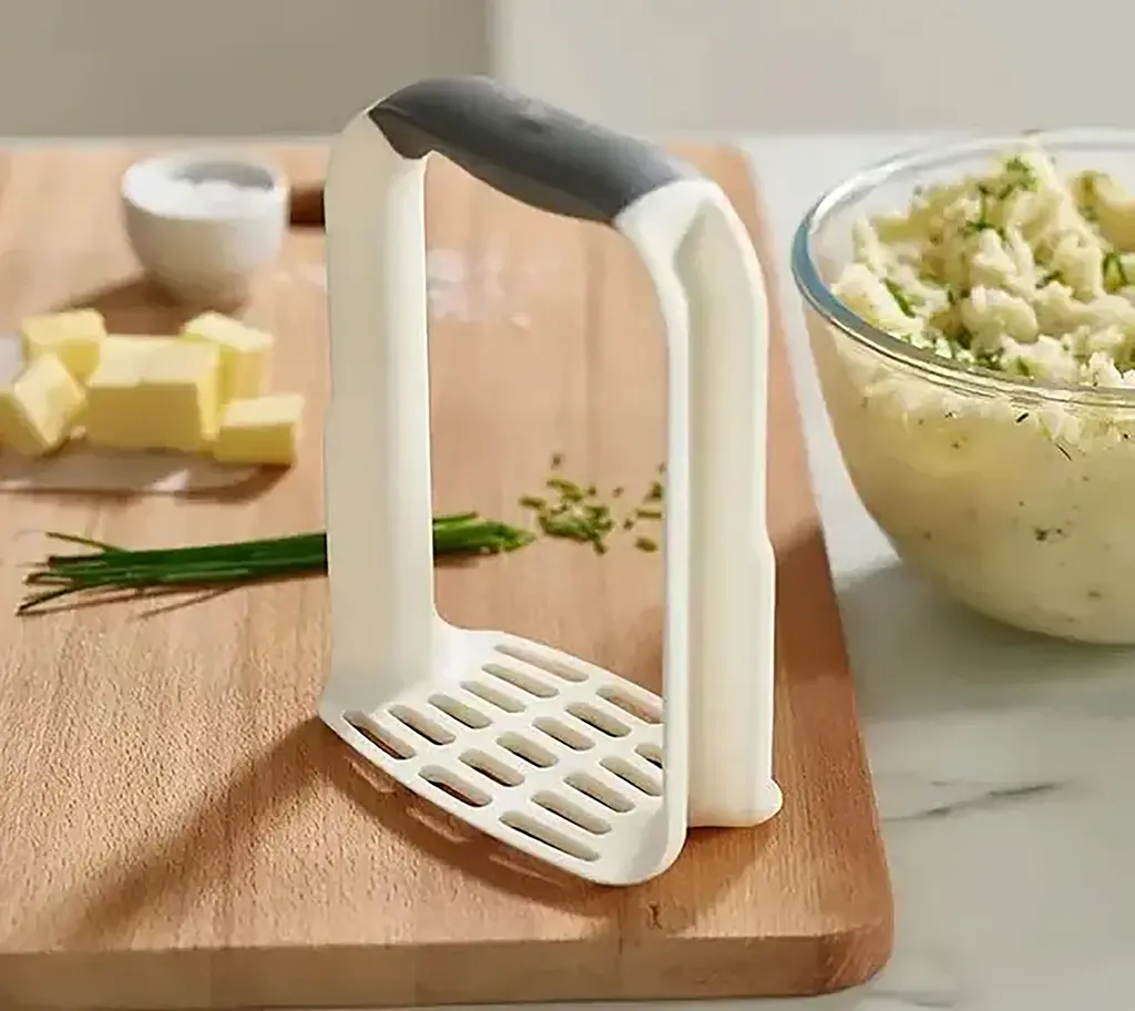 Товкачка картоплем'ялка прес для картоплі пластиковий 16 см, Kitchen Master Білий 86285 - фото 3