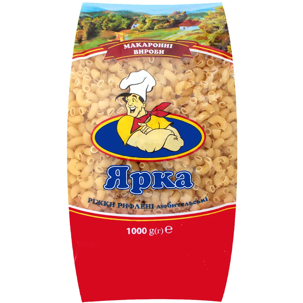 Макаронные изделия Ярка Рожки рифленые 8 мм 1 кг - фото 2