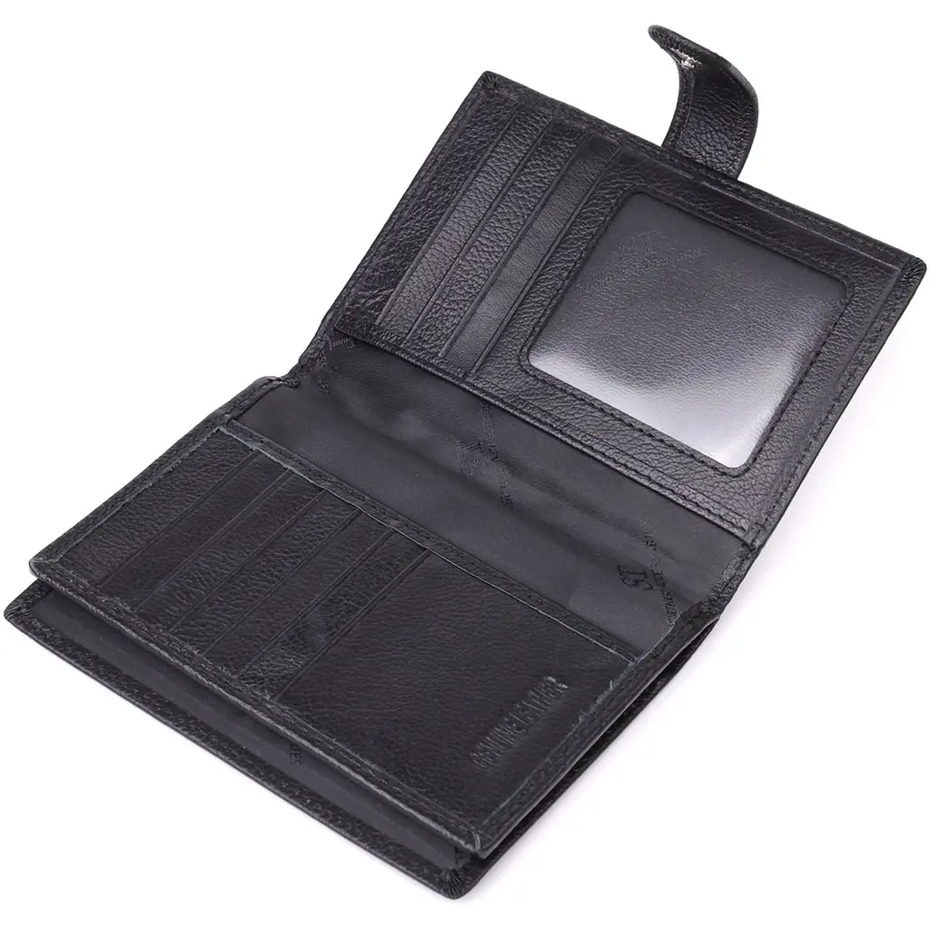 Містка обкладинка на документи унісекс з натуральної шкіри ST Leather 23116 чорна - фото 7