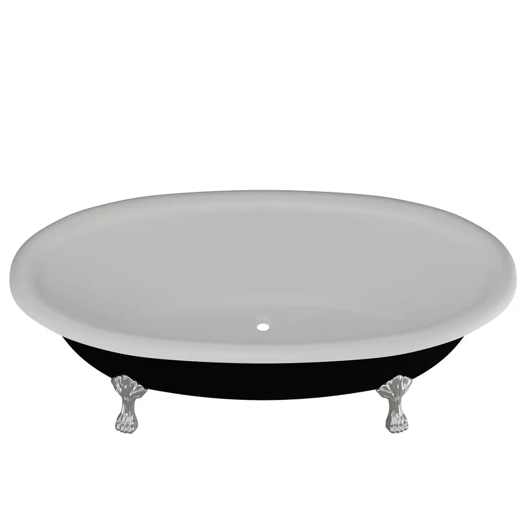 Ванна отдельностоящая матовая Amidicon Olimpia 180x90 черная из литого камня серебряные ножки OLIMPIA_180_nizhk-s_BLACK_MAT, Черный матовый - фото 7