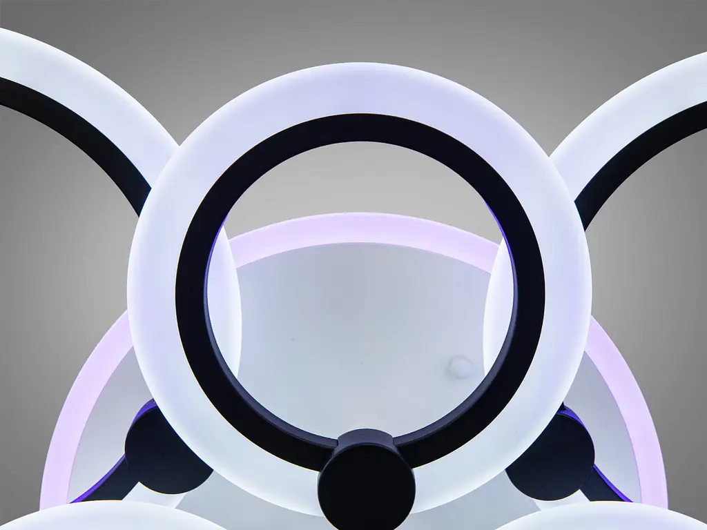Люстра стельова LED Diasha AD8022/3+3BK, 82W, 3200K-6500K, чорний метал, хай-тек, сучасний стиль для дому - фото 4