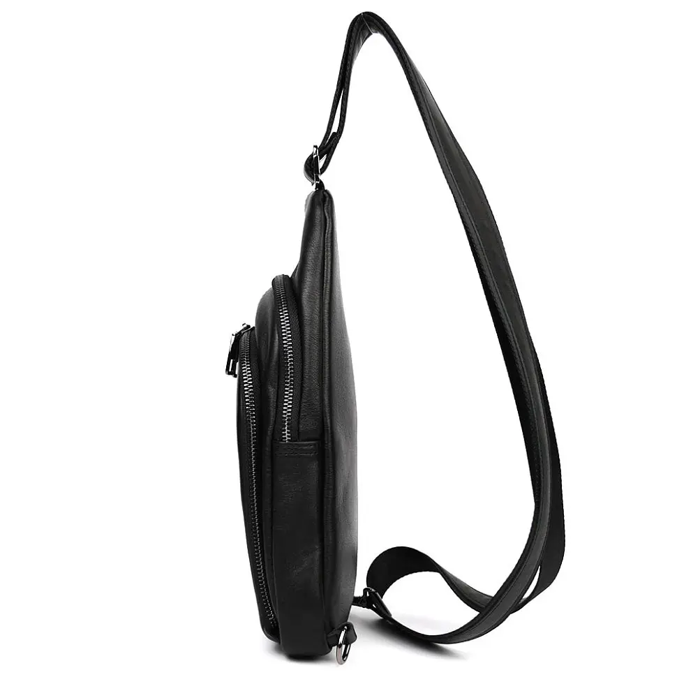 Мужской кожаный рюкзак слинг LIMARY 30х16.5х5 см sum0028215 - фото 3