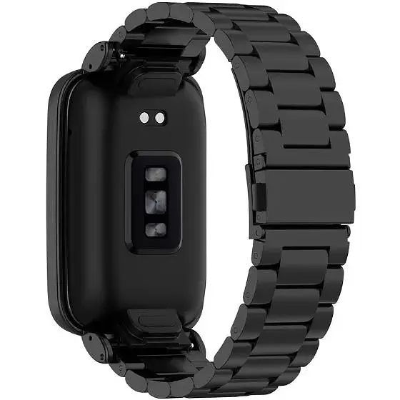Ремешок-бампер DK для Xiaomi Mi Band 7 Pro Metal Fitlink Steel Watch Band (black) - фото 2