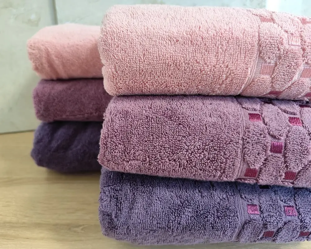 Набір махрових турецьких рушників Zeron 50х90 3 штуки + 70х140 3 штуки Microcotton Puanli Desen - фото 3