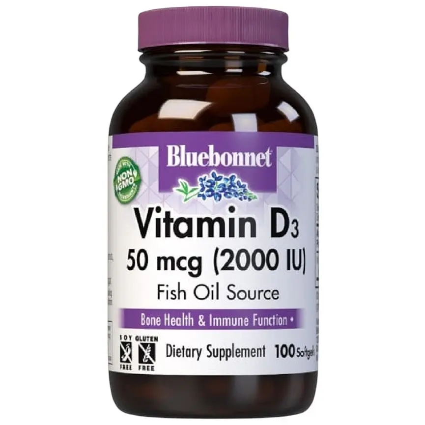 Вітамін D3 Bluebonnet Nutrition 2000IU 50 мкг 100 желатинових капсул - фото 3