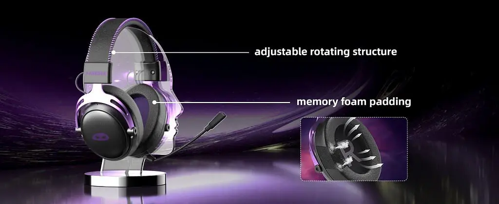Ігрова гарнітура MageGee Wing (6971969724549) Black/Purple (G-000003960) - фото 13