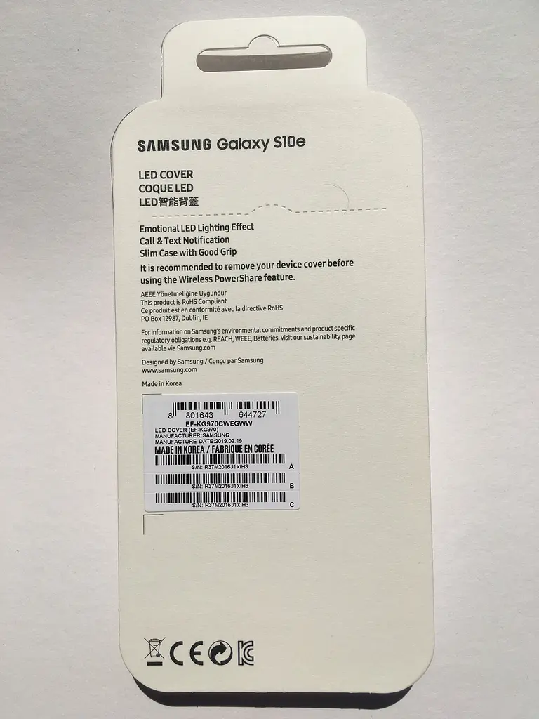 Чохол оригінальний з підсвічуванням Official LED Cover EF-KG970CWEGRU для Samsung Galaxy S10e White - фото 10