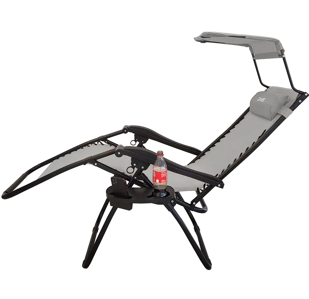 Раскладное садовое кресло-шезлонг DMS GLS-120B Grey - фото 2