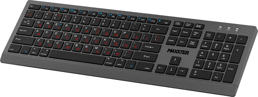 Клавіатура бездротова Maxxter KBW-01G-UA Gray-Black - фото 3