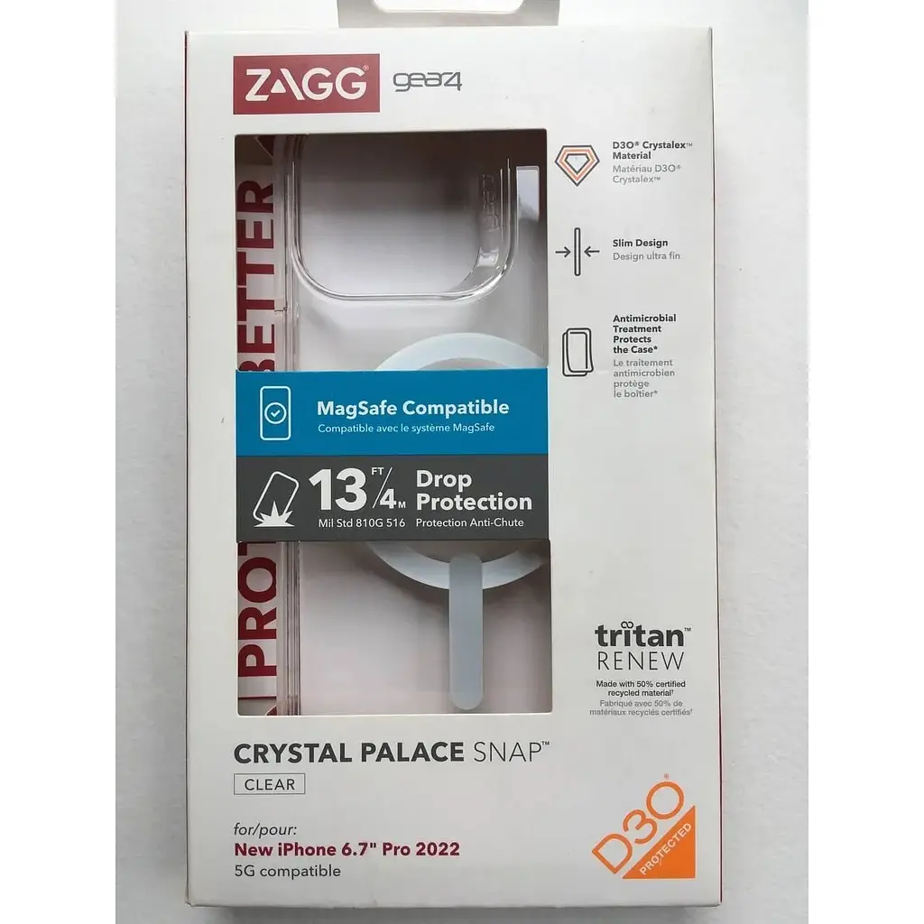 Оригинальный противоударный чехол Gear4 Crystal Palace MagSafe для iPhone 14 Pro Max (6.7") Прозрачный - фото 10