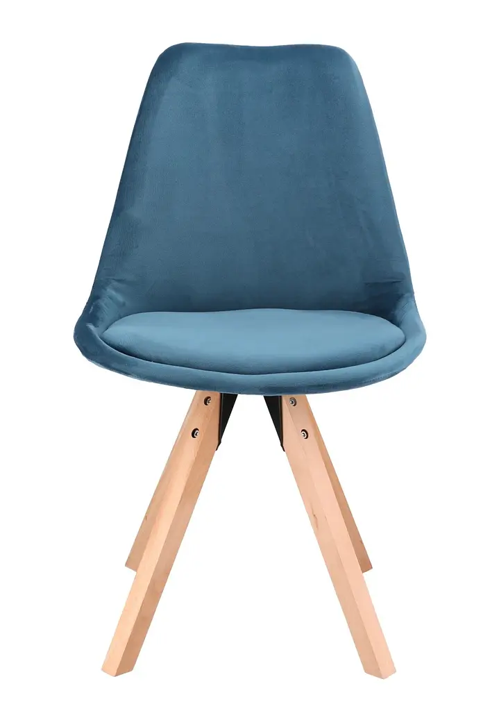 Стілець Jumi Saida у скандинавському стилі з дерев'яними ніжками аквамарин - фото 2