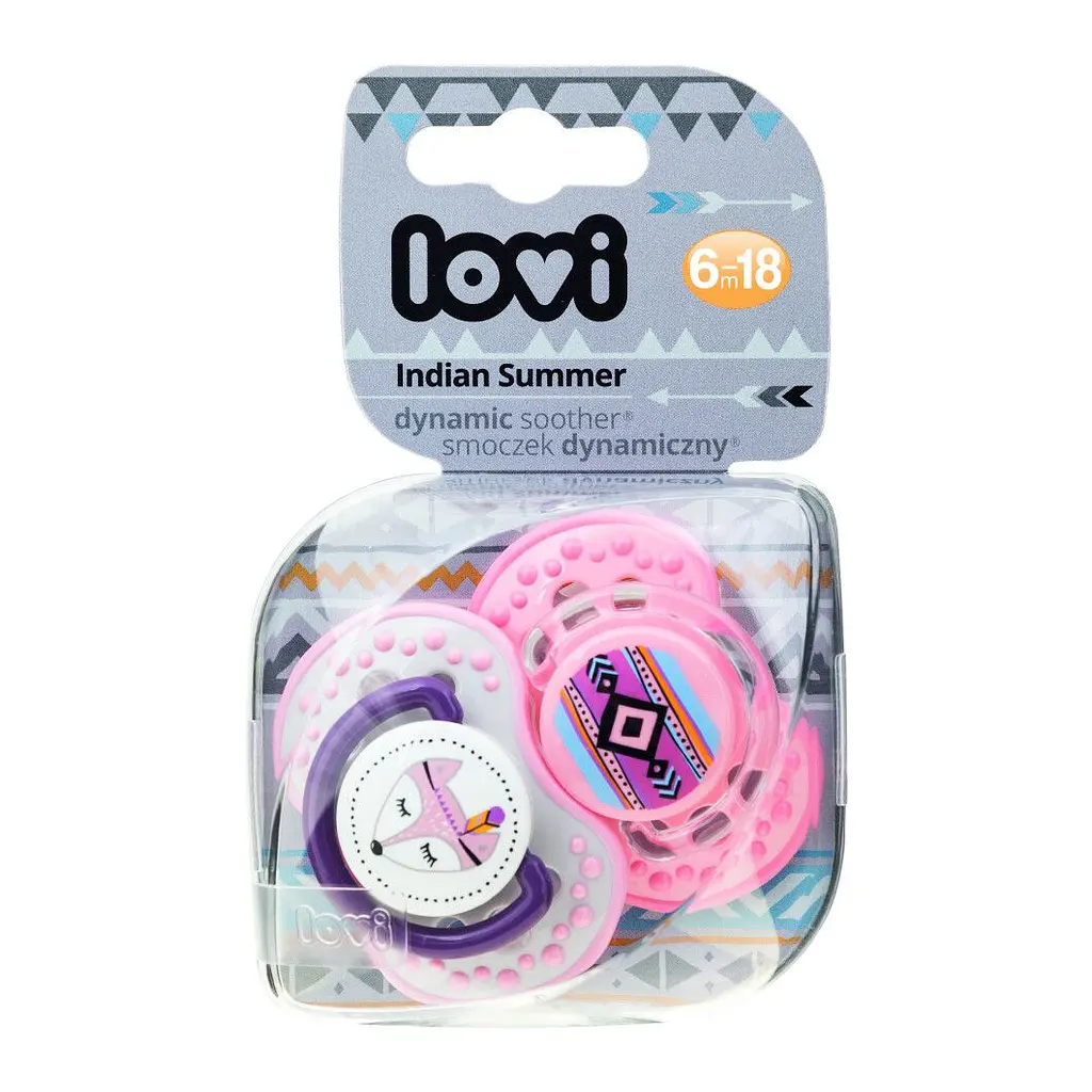 Пустушка силіконова Lovi Indian Summer, симетрична, 6-18 міс., 2 шт. (22/857girl) - фото 11