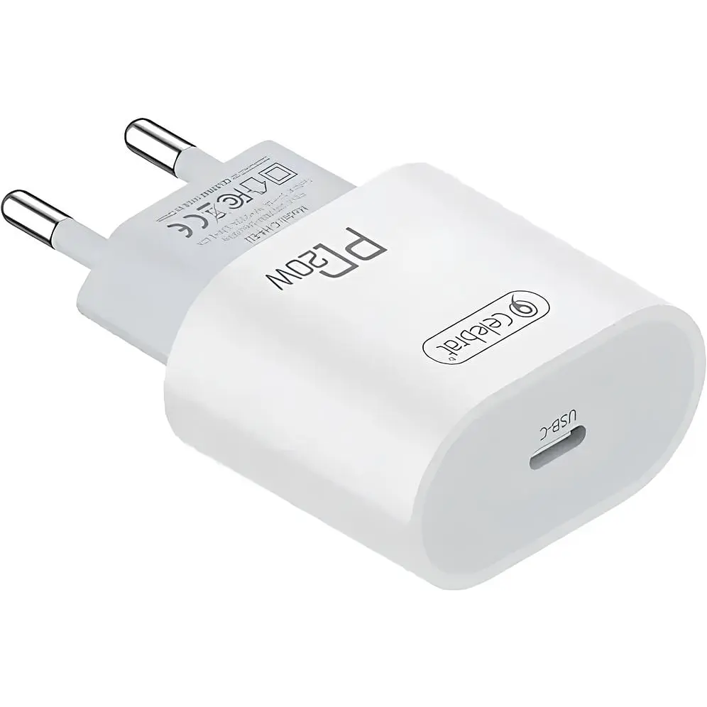 Зарядний пристрій Celebrat C-H4 Portable Type-C 20W Charger White - фото 2