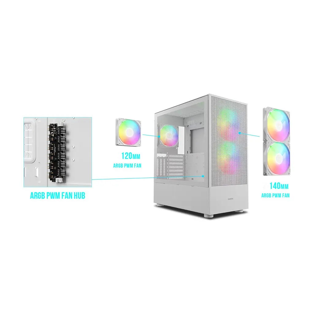 Корпус для ПК Gamdias TALOS M3 MESH WH (4711514500905) - фото 2