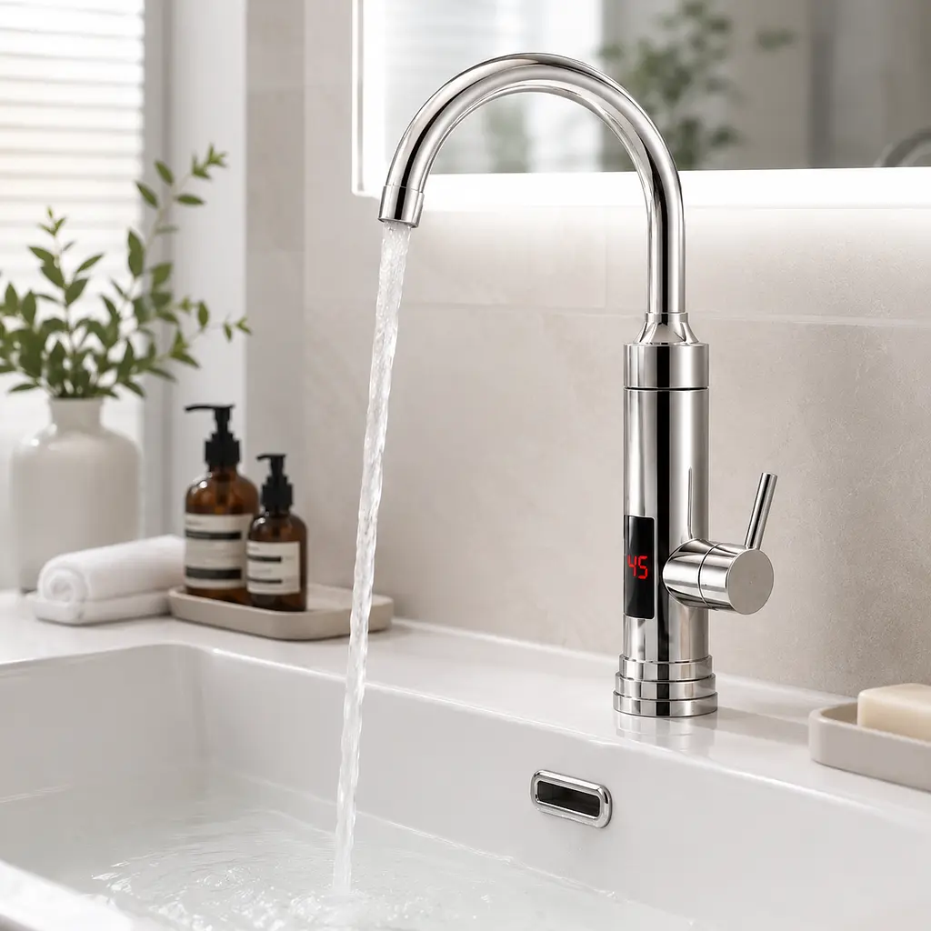 Водонагрівач Delimano WATER HEATER RX-016 з LCD-екраном / Водонагрівач підключення знизу - фото 2