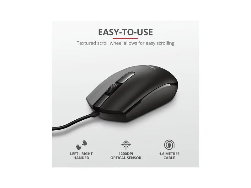 Миша Trust BASI USB BLACK (24271) - фото 5