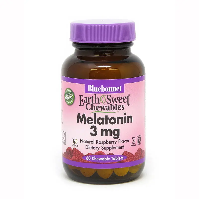 Натуральна добавка Earth Sweet Chewables Melatonin 3 mg, 60 жувальних таблеток Bluebonnet Nutrition fit0015295