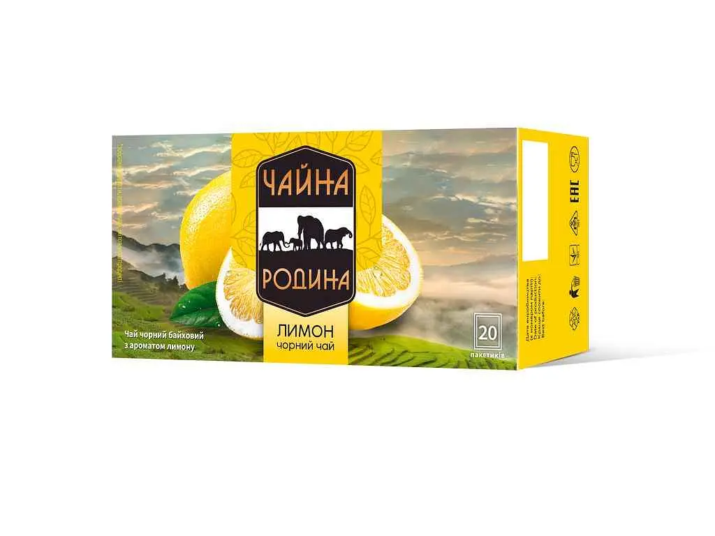 Чай фасований фруктовий та трав'яний Чайна Родина Лимон 30 г (20 пак. x 1,5 г) NEW