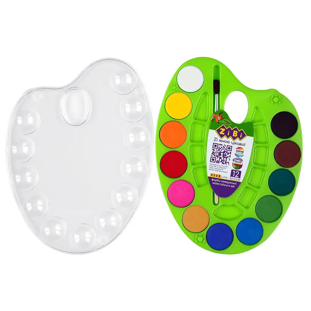 Акварельні фарби на палітрі ZiBi Kids Line 12 кольорів (ZB.6558-15) - фото 2