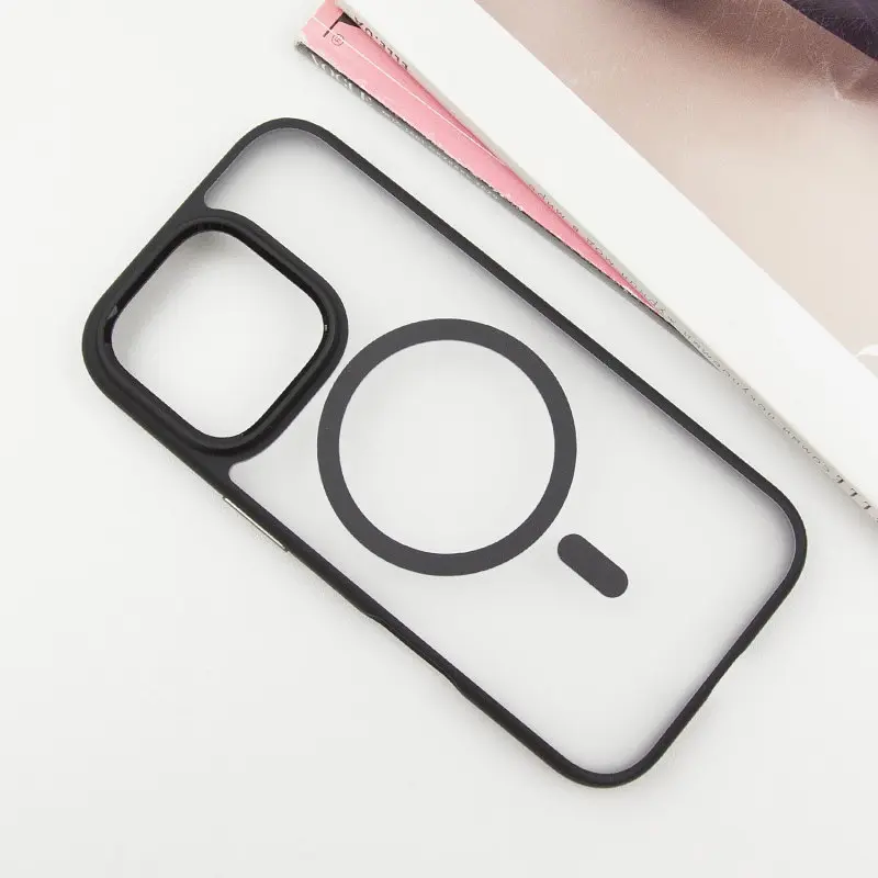TPU+PC чохол Blueo Skin Friendly Frosted with MagSafe для Apple iPhone 16 Pro (6.3) Чорний / Black - фото 2