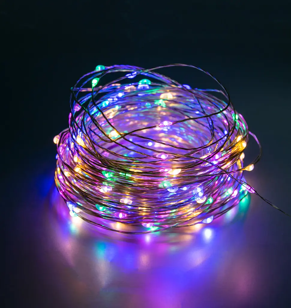 Гирлянда роса 20 метров Xmas 200 Led Copper разноцветная светодиодная гирлянда нить новогодняя - фото 2