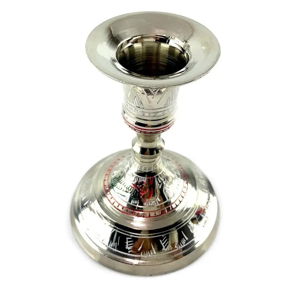 Свічник бронзовий хромований кольоровий - фото 2