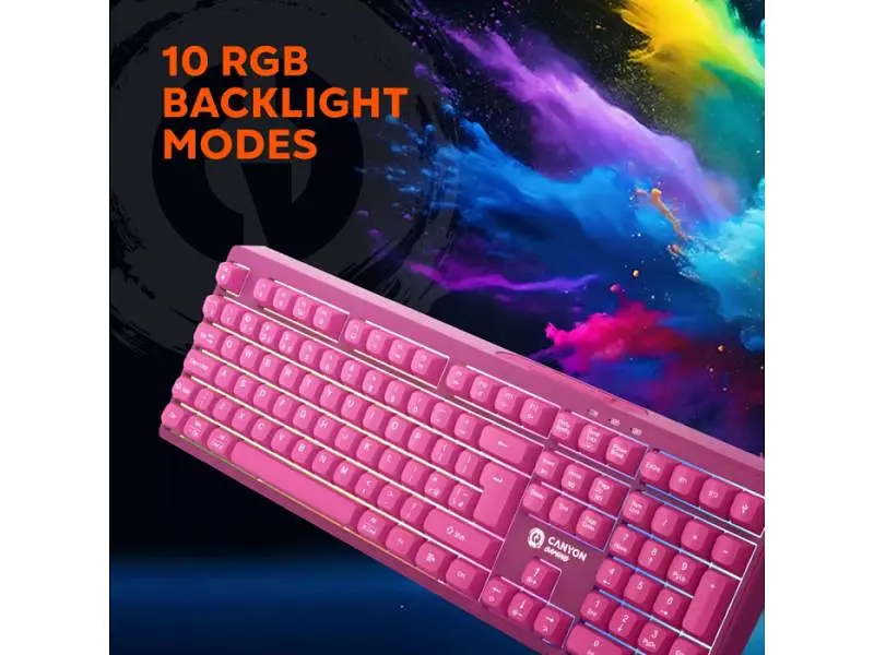 Клавіатура Canyon Fortnax GKW-2 Pink (CND-SKBW2) - фото 8