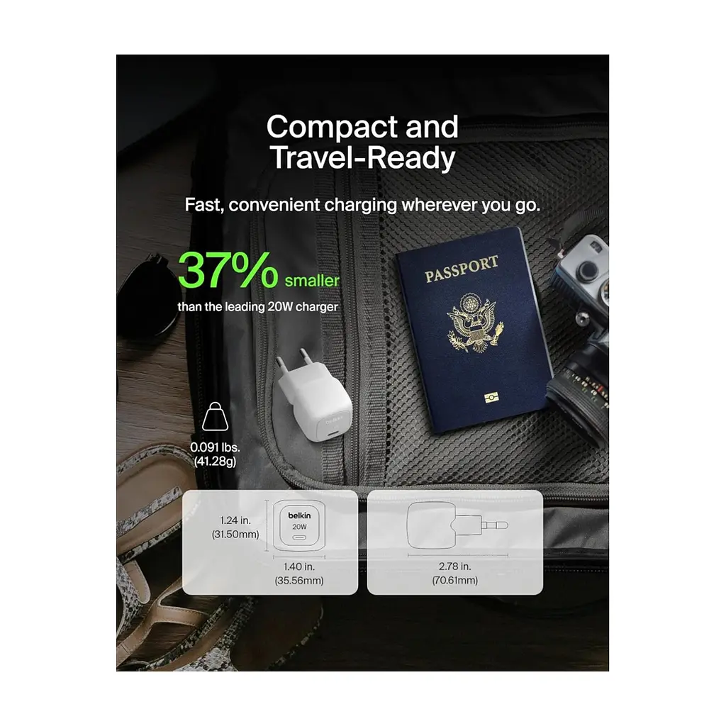 Зарядний пристрій Belkin USB-C PD20W PPS white (WCA009KQWH) - фото 7