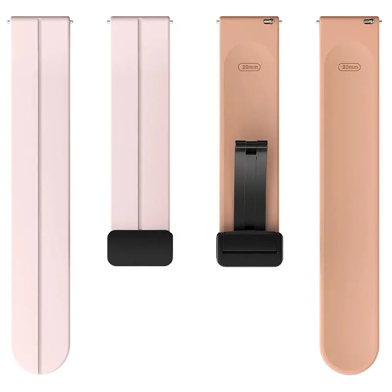 Силіконовий ремінець Classy для Smart Watch 20mm Pink / Beige - фото 3