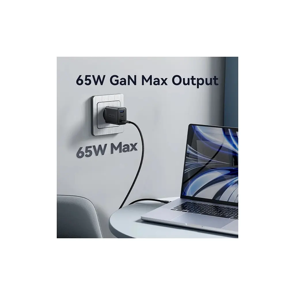 Зарядний пристрій Vention 2xUSB-C PD 65 Вт + 1xUSB QC 3.0 60 Вт GaN білий (FERW0-EU) - фото 8