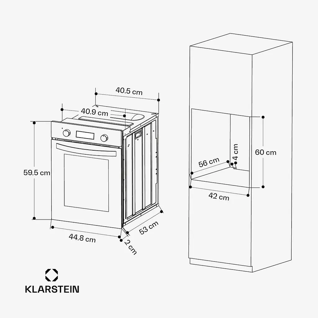 Духовка вбудована Klarstein SmartSlim 49 л 2000 Вт (10046697) - фото 2