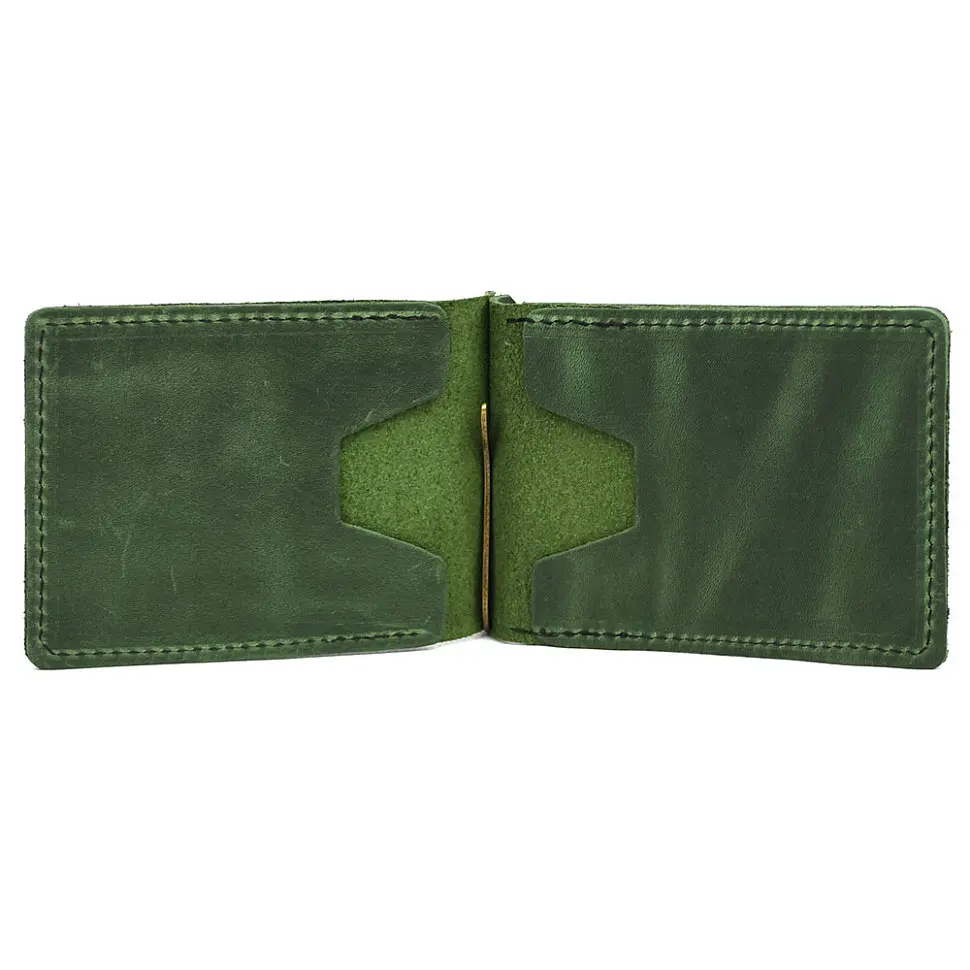 Зажим с монеткой кожаный зеленый Tarwa 11.5х8х1 см acs0032186 - фото 6