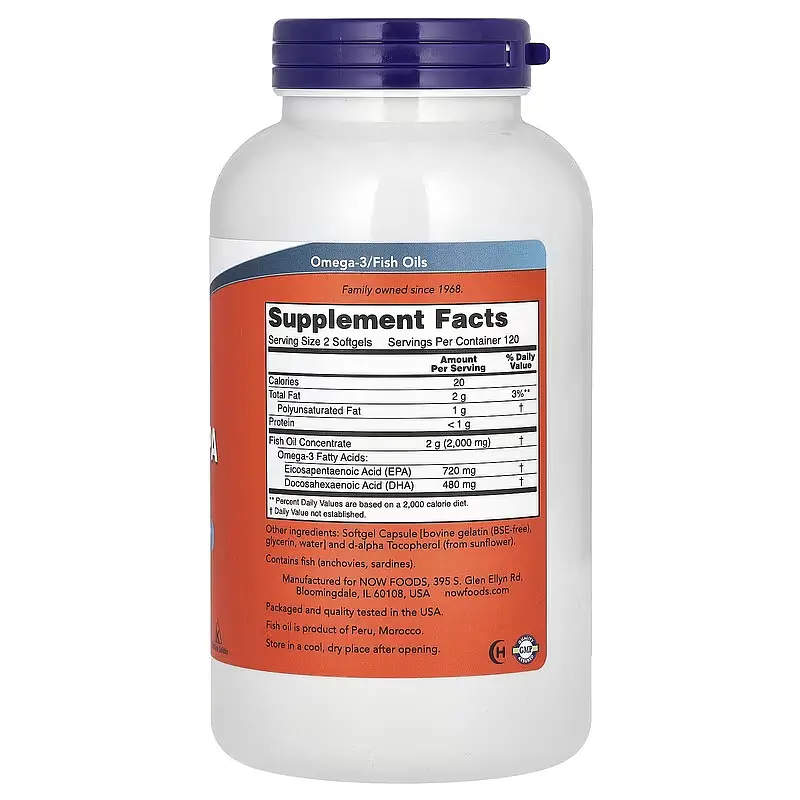 NOW Super Omega EPA, Риб'ячий жир подвійної концентрації - 240 капсул Now Foods - фото 2